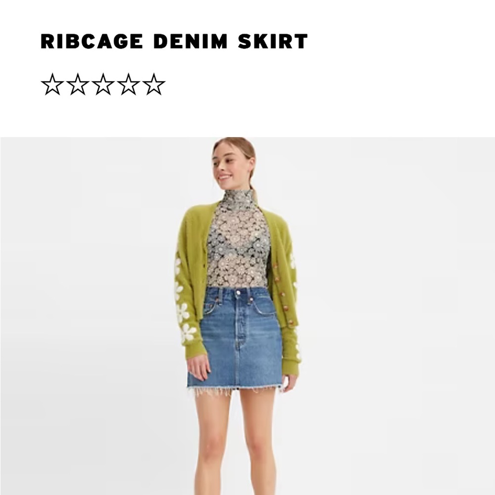 Levi’s rib cage denim skirt button fly size 27